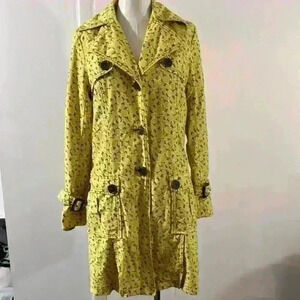 Steve Madden Yellow and Gray Rain / Trench Coat Size M